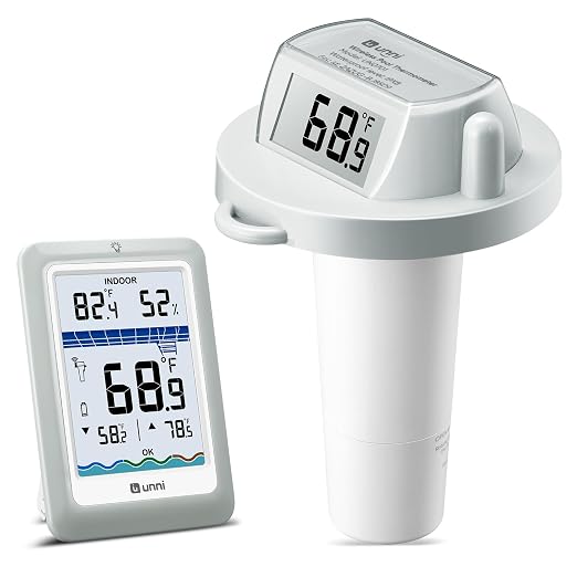 Wireless Pool Thermometer Floating Easy Read, Waterproof IPX8 Digital Water Temperature Thermometers Bath Thermometers for Swimming Pool, Pond, Hot Tub, Spa, Aquarium 02