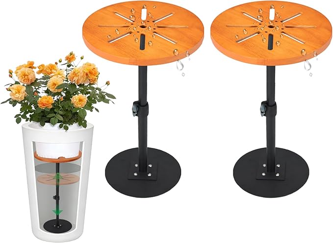 Adjustable Plant Risers for Inside Pots,12-21” Planter Inserts for Large Pots,Planter Filler Lift Insert Bottom of Tall Flower Pot and Large Plant Containers,8" Base, 10" Top-2pack