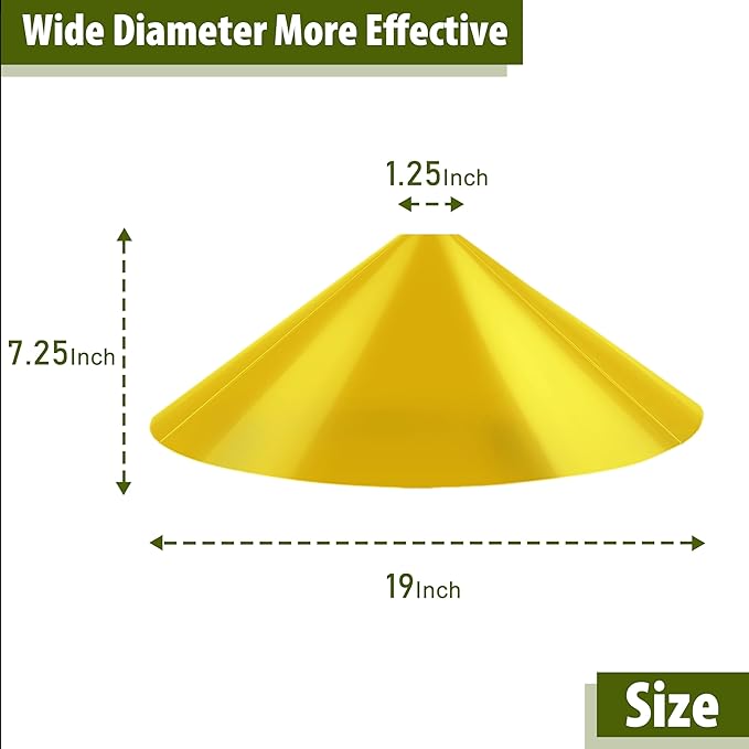 Squirrel Baffle, 19-inch Wide Squirrel Guard Stopper, Bird Feeder Squirrels Proof,Squirrel-Baffles for Shepherd's Hook(Yellow)