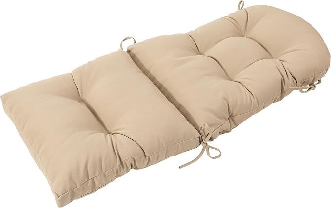 QILLOWAY Outdoor High Back Chair Cushion for Adirondack, All Weather Rocking Chair Cushions Thick Padded Replacement for Patio Furniture,Beige,Sand,Camel