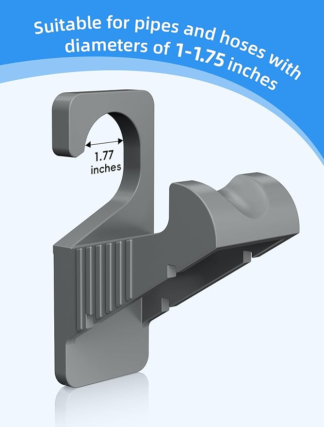 SHAPON 2Pcs Swimming Pool Pipe Holders, Above Ground Pool Accessories Compatible with Intex Pools, Pool Hose Support Bracket – Prevents Pipe Sagging for Pool Accessories