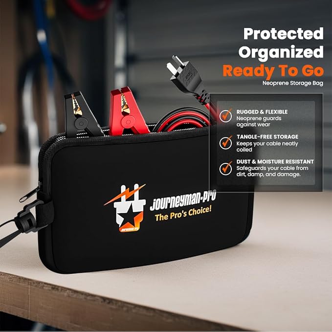 Journeyman-Pro DC Battery Charging Cables T-Type Compatible Honda Generator 14AWG 15A 12VDC Insulated Clamps 12' Feet Cord RV Replaces 32650-892-010AH EU1000i EU2000i EU3000i (T-Type Plug 12FT)