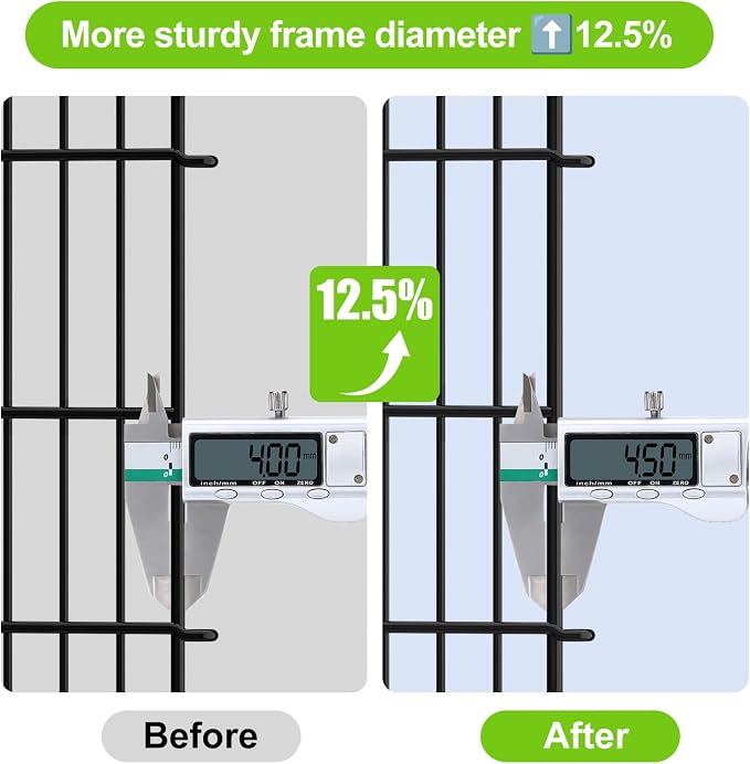 INJOPEXI Decorative Garden Fence 6 Panels 13ft (L)×42in (H) Animal Barrier Fences with 6 Panels Rustproof Metal Wire No Dig Rabbit Fencing Dog Fence for Outdoor Backyard Patio - Without Fence Gate