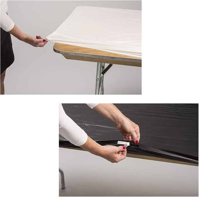 Kwik-Covers 6' Rectangle Plastic Table Covers 30" x 72", Bundle of 5 (Royal Blue)
