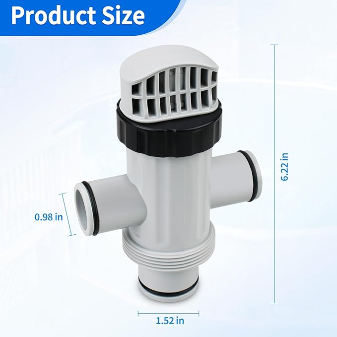 11872 Dual Split Hose Plunger Valve Compatible with Intex Replacement Pool Part Accessory Attachment for Above Ground Pool and Pool Pump Maintenance