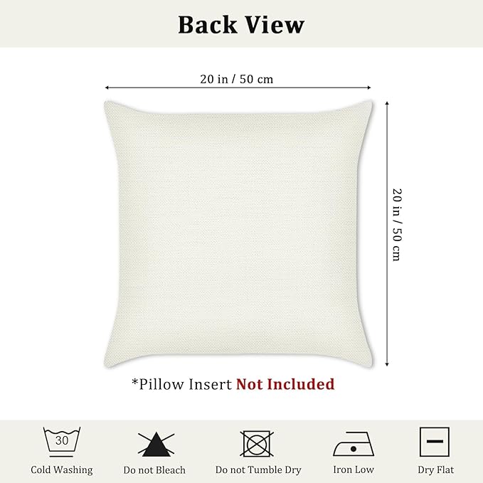 Bonhause Tropical Leaves Throw Pillow Covers 20x20 Set of 4 Green Palm Leaf Monstera Botanical Pillows Case Polyester Linen Cushion Covers for Outdoor Couch Sofa Patio Decor