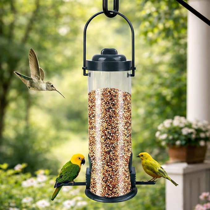 Squirrel-Proof Wild Bird Feeder, Hanging Design, Green