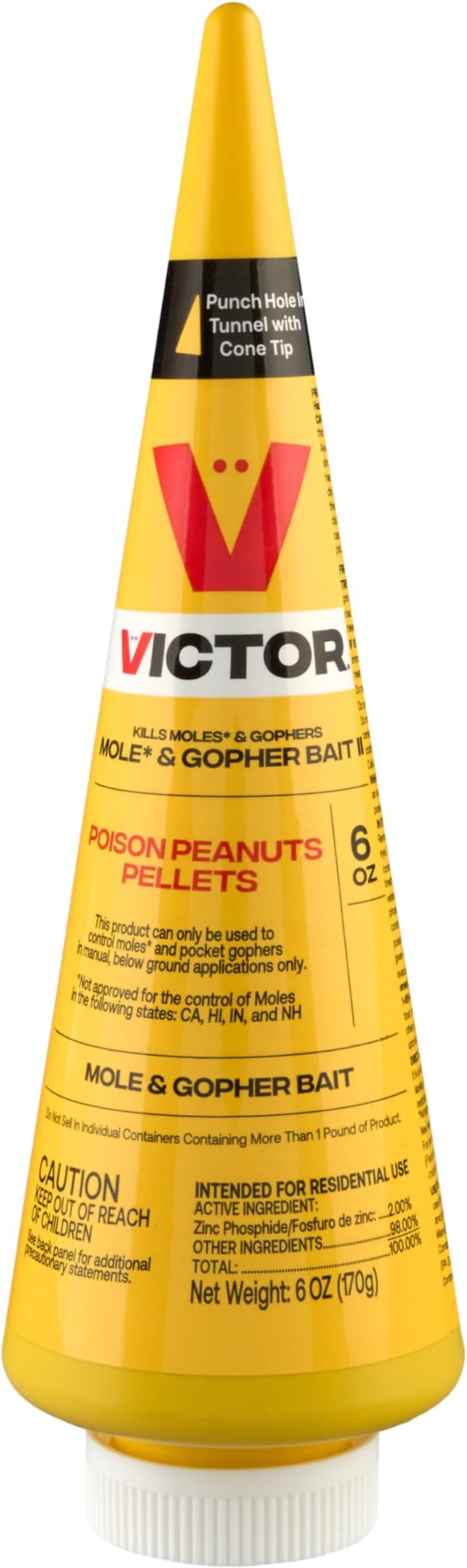 Victor M6006 Outdoor Mole & Gopher Poison Peanuts, Mole and Gopher Killer Bait, 4 Pack