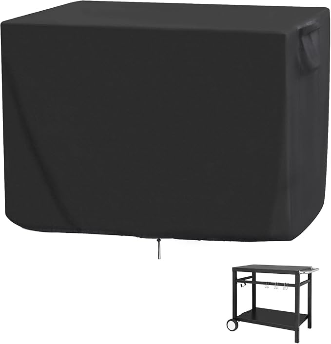 Outdoor Prep Table Cover Compatible with Royal Goumet Movable Dining Cart Table 40"x24"x32", Outdoor Bar Cart Cover for 40 inch Worktable, Waterproof Patio Dining Cart Cover