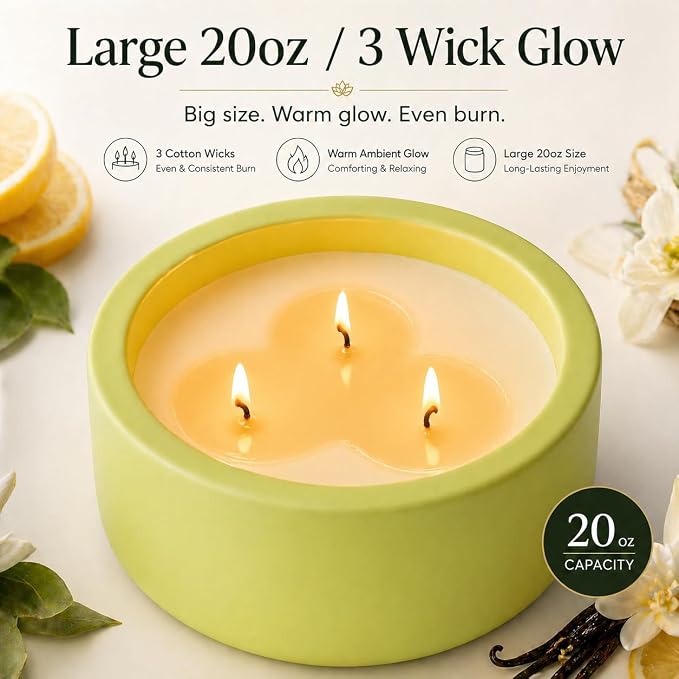 Scented Candles for Home Scented, Non Toxic Soy Candle for Women & Men, Matte Ceramic Jar Perfect Luxury Home Fragrance, Elegant Décor & Gift