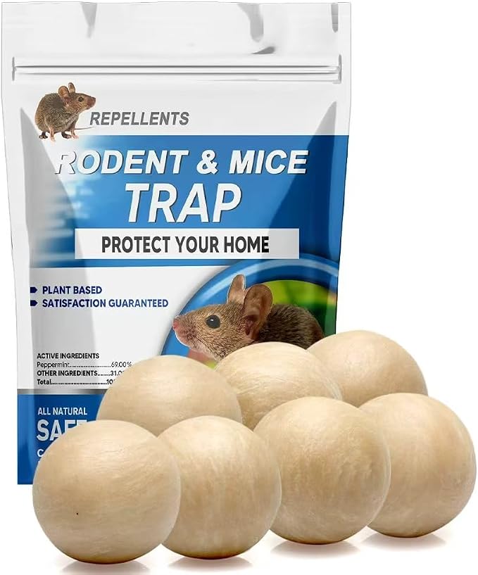 CONKAT Rodent Repellent Indoor, Mice Repellent, Rat Repellent for Outside, Peppermint Balls for Mice, Safe for Kids and Pets, Mouse Repellent Indoor/Outdoor– 7 Packs