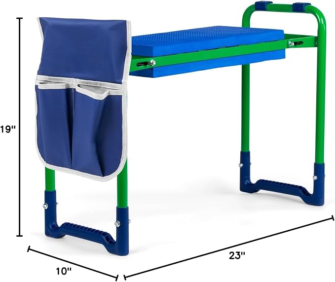 Garden Kneeler and Seat Heavy Duty, Gardening Stool - 2025 Upgraded Thicker EVA Seats Stable Wear-Resistant Prevent Knee and Back Pain, one Large Tool Bag, 400LB