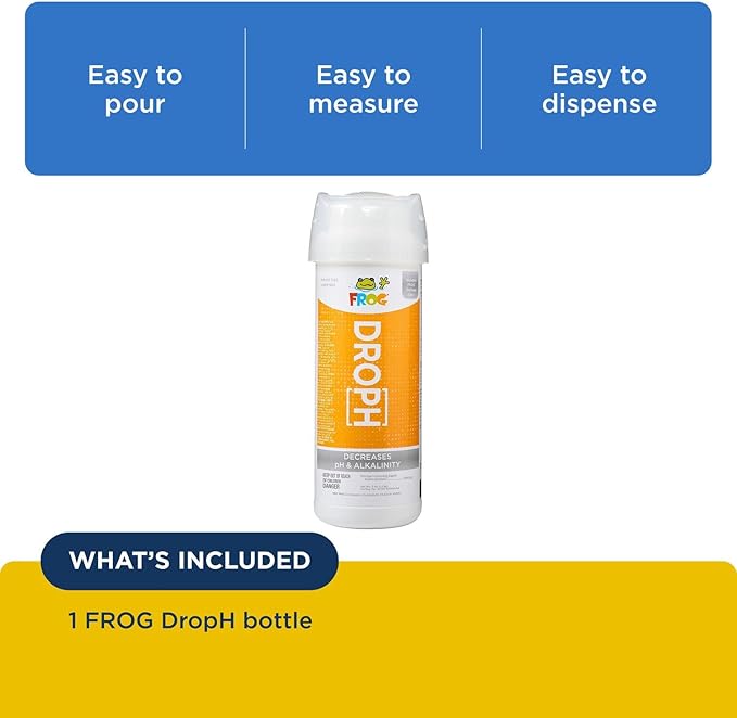 FROG DropH pH and Total Alkalinity Decreaser for Hot Tubs and Swim Spas - 3 lb Bottle with TruDose Measuring Cap for Easy Maintenance & Balancing - 1 Pack
