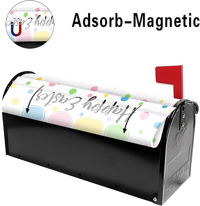 Happy Easter Mailbox Covers Magnetic Easter Peeps Mailbox Cover Bunny Post Letter Box Cover for Garden Yard Standard Mailbox Decor 21x18 Inch
