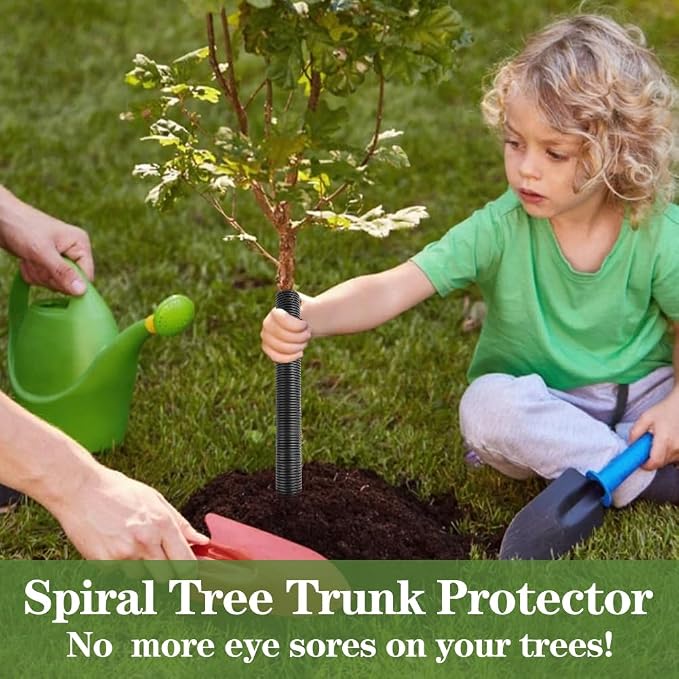 GRETJOB 24 Pcs Tree Trunk Protector Guard, 2 Size Sapling Tree Protector from Deer, Tree Bark Protectors Guard Tube Wraps to Protect Bark, Sapling from Rodents, Mowers, Animals (15.7 x 2, 15.7 x 1.6)