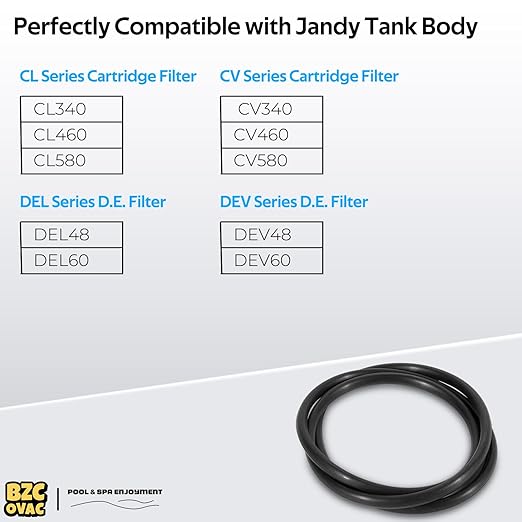 R0357800 Pool Filter Tank O-Ring Gasket for Jandy Zodiac DEV48, DEV60, DEL48, DEL60, CV340, CV460, CV580, CL340, CL460, CL580 Pool & Spa Filters, Replaces O-524