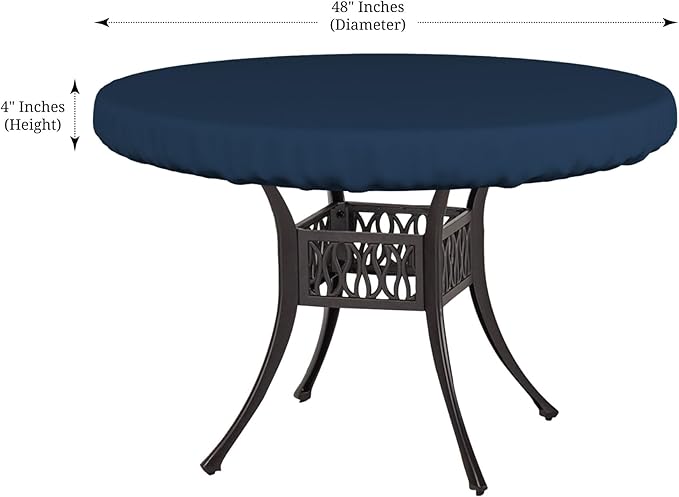 Covers & All Round Table Top Cover, 12 Oz Waterproof UV & Weather Resistant Patio Table Cover, Outdoor Table Cover for Patio Outdoor Furniture & Coffee Table (48" Dia x 4" H Inches, Blue)