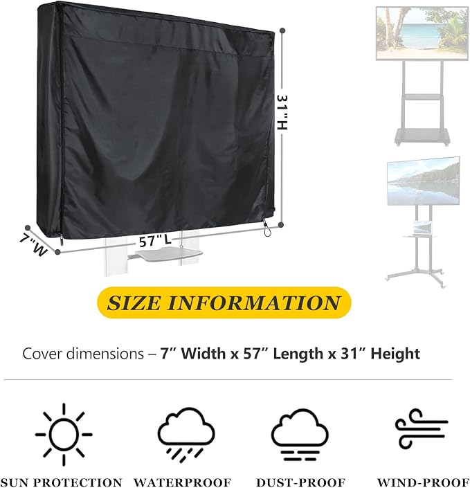 Mobile TV Stand Cover for 45-60 Inch Waterproof Moisture-proof Dust-proof TV Screen Protection Cover