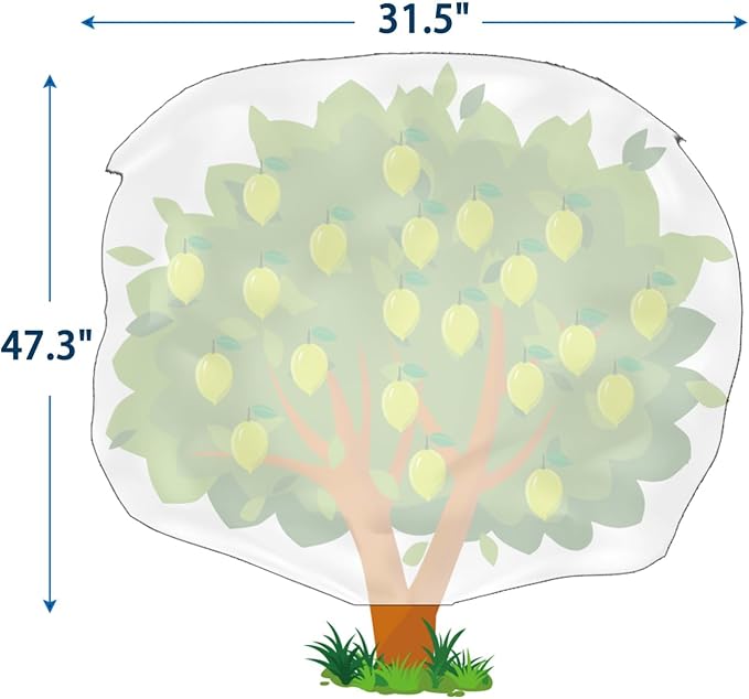 Homimp Plant Covers Freeze Protection, 8 Pack Frost Covers with Zipper Drawstring (31.5" x 47.3") Plant Protection Cover Bags for Outdoor Winter Frost Cold Weather Shrubs Trees Jacket Covers(Green)