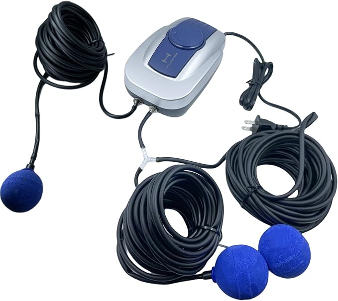 pond aerator pump pond aerator, pond aerators for outdoor ponds1000 & 2000 Gallons ，Voltage120V 4.5W Electric Water air Pump (blue（pond air2）)