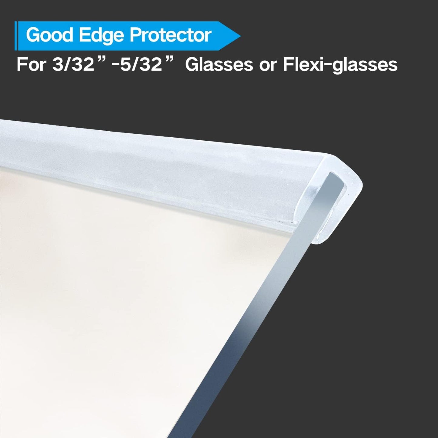 Clear Rubber Edge Trim, U Channel Silicone Rubber Edge Trim, 1/8" Slot, Fit for 3/32-5/32", White Color, Edge Protector for Plywood, Sheet Metal Parts