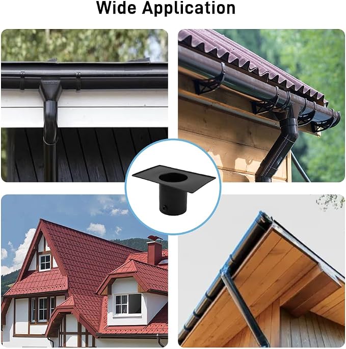 Metal Rain Chain Gutter Adapter with Bolt, Downspout Accessories | Rust Resistant, Rain Chain Gutter Installer, for Rain Chain Outside Gutters, Balck