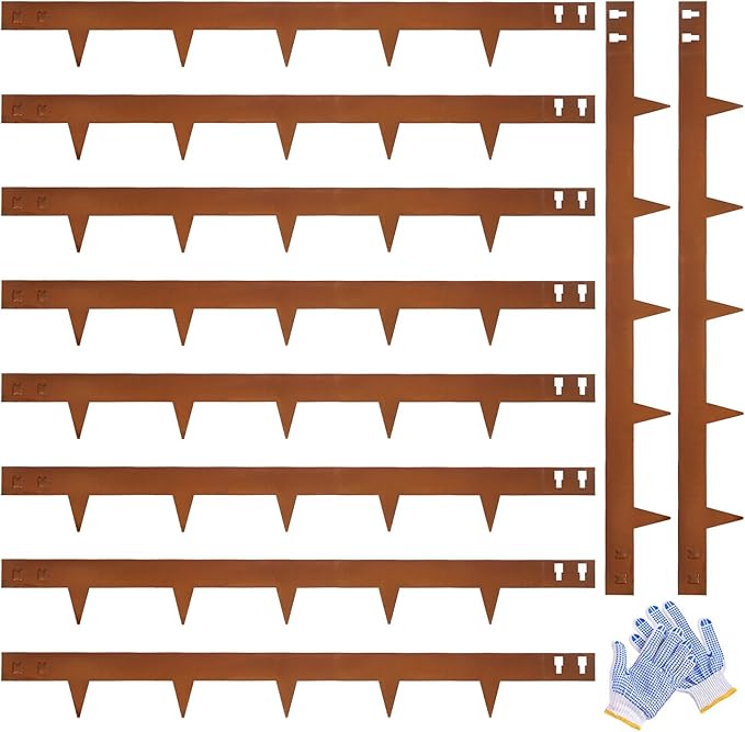 Corten Steel Landscape Edging 4.5 Inch Depth Steel Landscaping Edging 40 Inch Strips 10 pcs Metal Garden Landscape Border Rusted Edge for Lawn Yard Outdoor Plant by GZGNEEVL