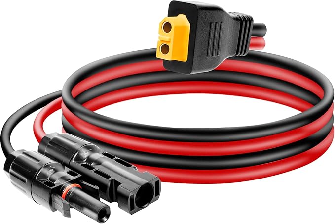 Ansofien Solar Connector - XT60 to XT60 Female Plug, 2FT, 10AWG Charge Extension Cable for RV, Solar Panel, Power Station