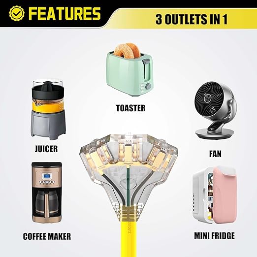 30 Amp 4 Prong Twist Lock to 110 Adapter Cord, Generator Locking Plug NEMA L14-30P to 5-15R 5-20R Household Tri-outlets