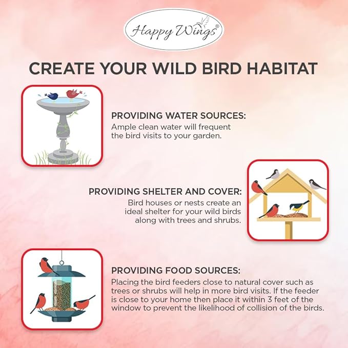Happy Wings Shelled Peanuts Seeds Combo Wild Bird Food - 10 Pounds- 5 Pounds Combo Pack of 2 I No Grow Seed I Bird Food for Wild Birds