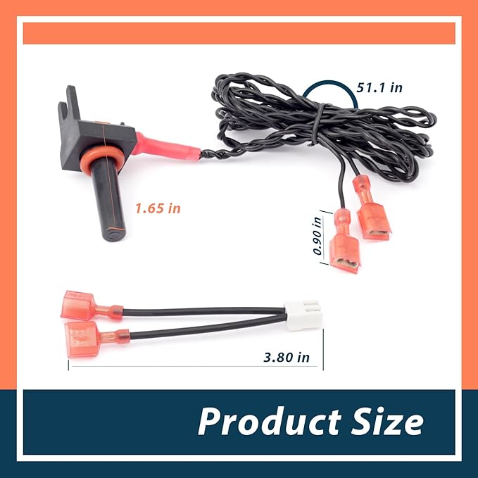 ECS0275 Water Temperature Sensor Compatible with AquaCal Pool Heater Heat Pump, 10K RT Angle Water Temperature Sensor Rreplace STK0127