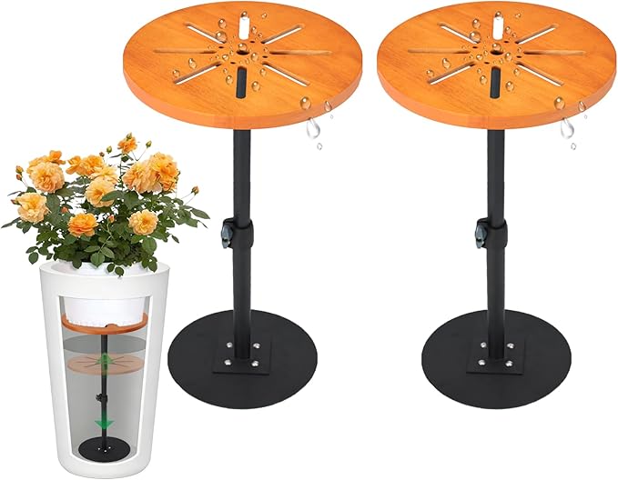 Adjustable Plant Risers for Inside Pots,Planter Inserts for Large Pots and Tall Flower Plant Containers Indoor and Outdoor,17-32” Rise, 10" Base, 10" Top-2pack