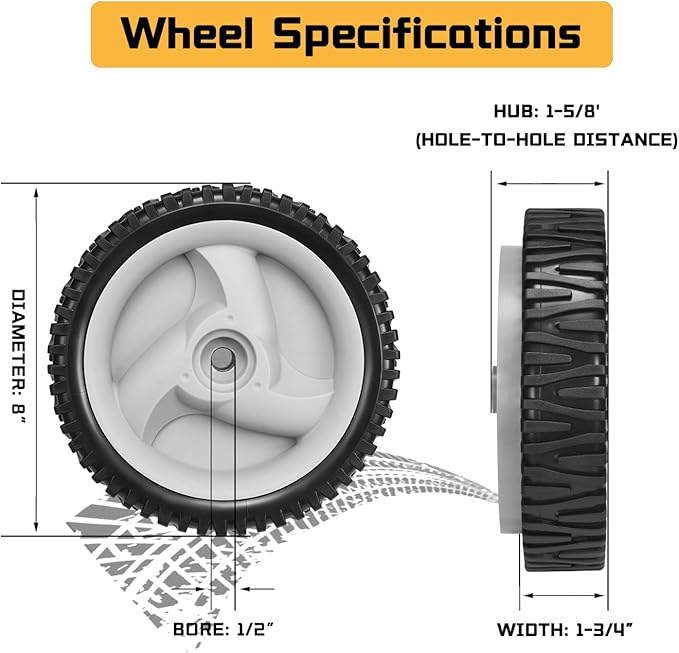2 Pack 583719501 194231X460 Front Lawn Mower Wheels Compatible for Craftsman Lawn Mower Parts Husqvarna & HU Front Wheel Drive Self Propelled Lawn Mower