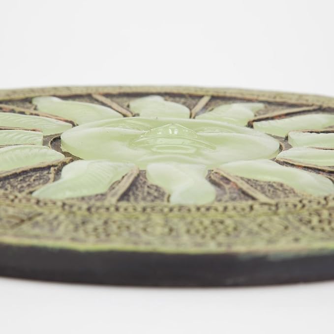 Bits and Pieces - Glow in the Dark Sun Garden Stone - Irish Garden Decor Yard Art Accent - 10" x 10" Round Durable Polyresin Stepping Pavers for Landscaping and Outdoor Pathways