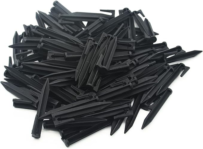 100Pcs 3.3" Plastic Boundary Wire Stakes Lawn Stakes Tent Pegs for Installation Robot Lawn Mower, Pet Fence, Camping Tent, Home Gardening