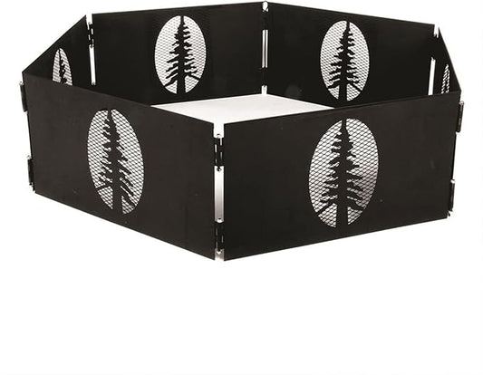 Camco Portable 27 x 8.5" Outdoor 6 Piece Collapsible Steel Campfire Ring with Storage Bag for Safe Natural Wood Burning Fires