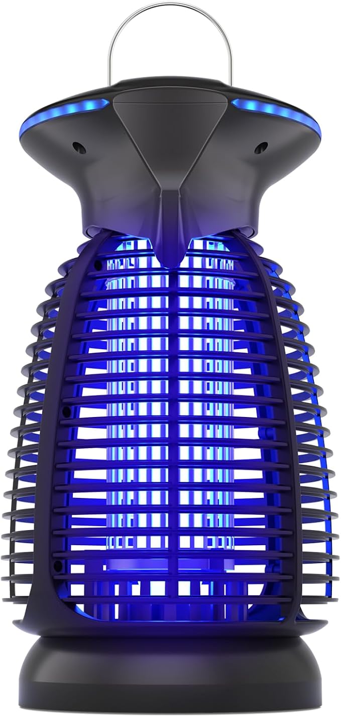 Outdoor Bug Zapper with LED Light - Electric Mosquito Killer Fly Trap Insect Zapper Outdoor and Indoor for Home Kitchen, Patio, Backyard