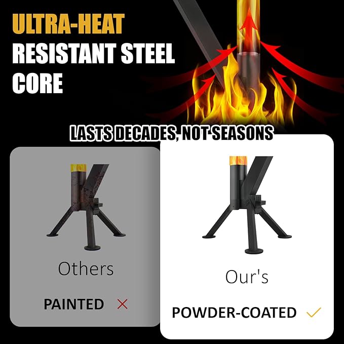 CHARMELEON Stainless Steel Pellet Stove&Wood Pellet Fire Pits for Outside – 51In Wood Pellet Heater–Outdoor Fire Pit for Backyard – Fireplace for Camping Patio Garden Picnic(Glass Tube-39.3In)