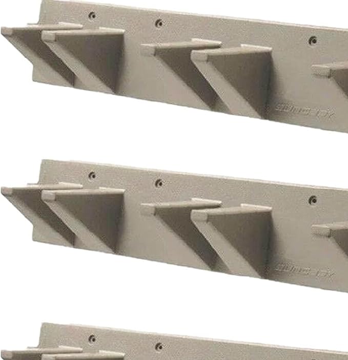Suncast 4 Pack Wall Stud Mounted Garden Tool Hanger Organizer for Garage or Storage Space, 24 x 4.25 x 6 Inches, Holds Up to 6 Long Handled Tools