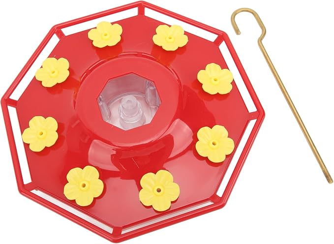 Feeder with Copper Hook Yellow Flower Design for Outdoor Hanging Attracts and Nourishes Hummingbirds in Gardens Patios or Balconies
