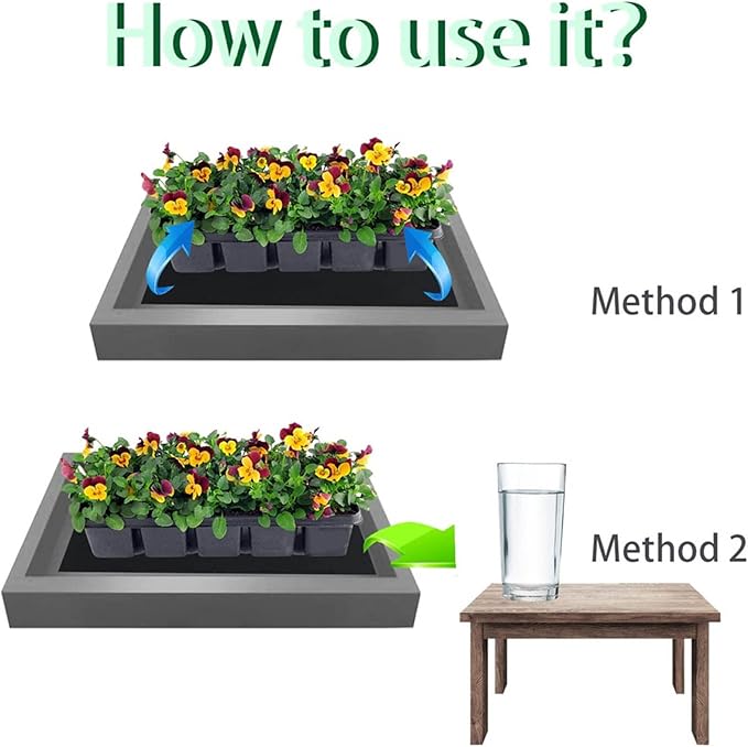 Asixxsix Automatic Plant Watering Mat, 47.2 x 39.4 Inch Self Watering Capillary Mat, Automatic Plant Watering System Water Wicking Mat for Seedlings Indoor Potted Plants Greenhouse