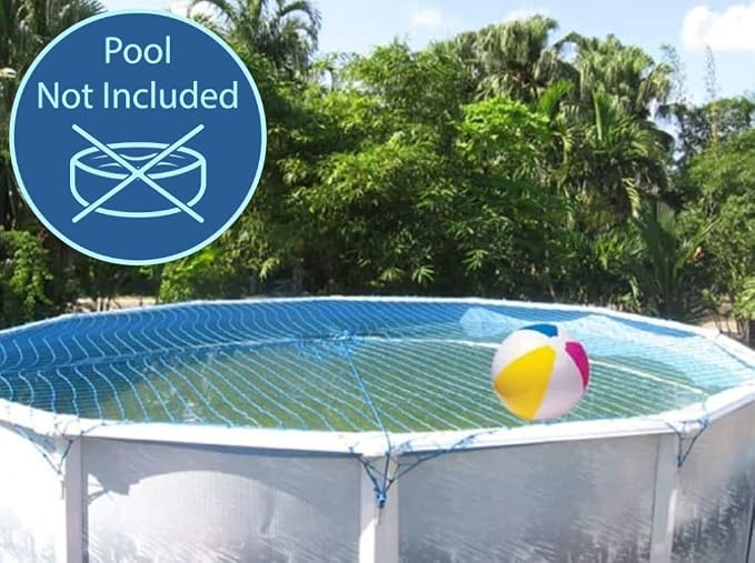 WaterWarden Above Ground Pool Safety Net Cover 15', Protective Netting for Children and Pets up to 485 lbs, Durable UV Protected Material, Easy DIY Installation, Safe, Easy to Apply and Remove