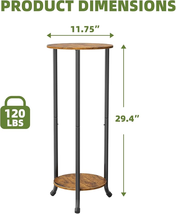 Simple Trending Plant Stand Indoor Outdoor, 29.4” Tall Flower Storage Plant Shelf Set of 2, Round Corner Display Rack for Balcony Garden Patio Living Room