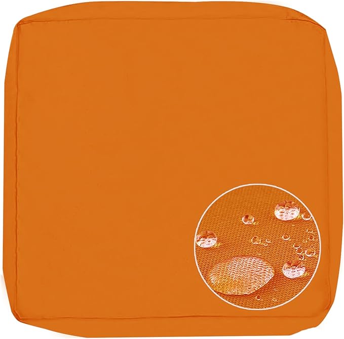 Sqodok Patio Cushion Covers, Waterproof Outdoor Cushion Covers Replacement, Patio Cushion Seat Slicovers for Sectional Sofa, Chair, Outdoor Wicker Patio Sofa (Pumpkin, 18"x18"x2"-1 Pack-Cover ONLY)
