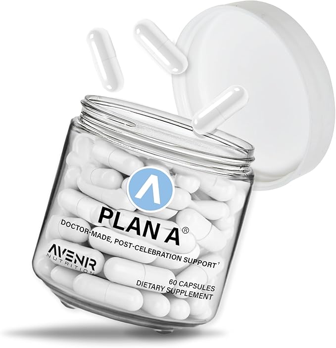 Avenir Nutrition Plan A - Post-Celebration Relief & Morning Restore, Dehydration & Headache Support - Dihydromyricetin DHM & L Cysteine - 45 Capsules