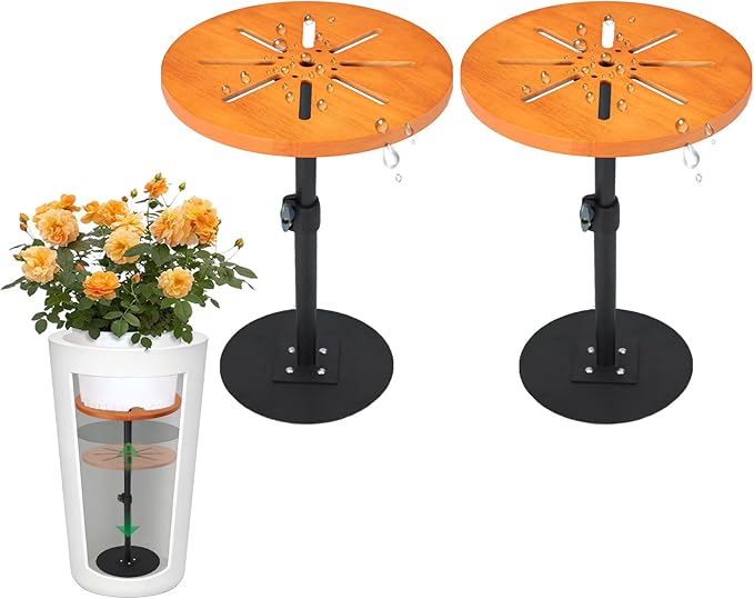 Plant Risers for Inside Pots,7-12.5" Adjustable Plant Inserts Fill Bottom of Tall Flower Pots and Large Plant Containers Indoor and Outdoor,6" Base, 10" Top-2pack