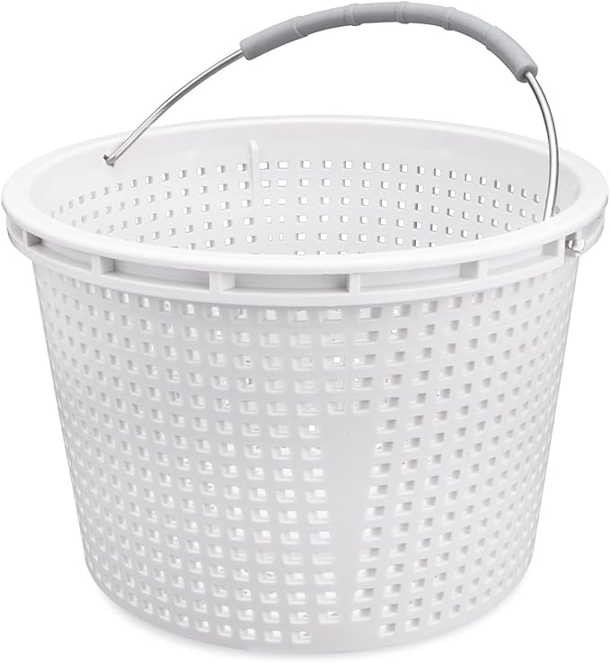 8" Pool Skimmer Basket for Inground Pool, Compatible with Pentair U-3 Skimmer Basket 08650-0007 and Hayward SP1070 SPX1070E Pool Basket,with Built-in Brass Weight, Handle and Rubber Grip