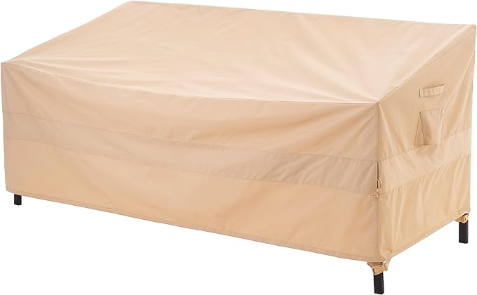 WJ-X3 2-Seater Outdoor Loveseat Sofa Cover, 58" x 40" x 35", Beige | Waterproof, UV-Resistant, Windproof, Tear-Resistant