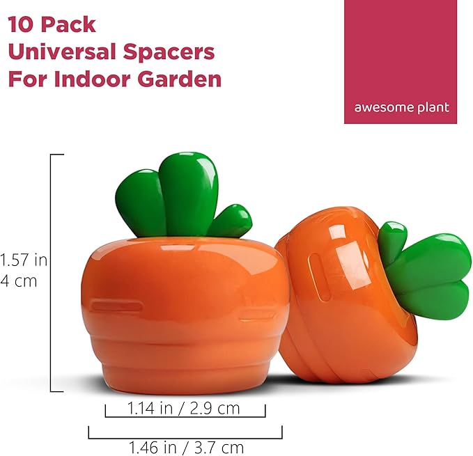 Carrot Spacer Cover, Compatible with Aerogarden, iDOO, Mufga, GardenCube and other Indoor Hydroponics Growing System, Spacers Cover Lid Accessories for Indoor Garden (10 Pack)