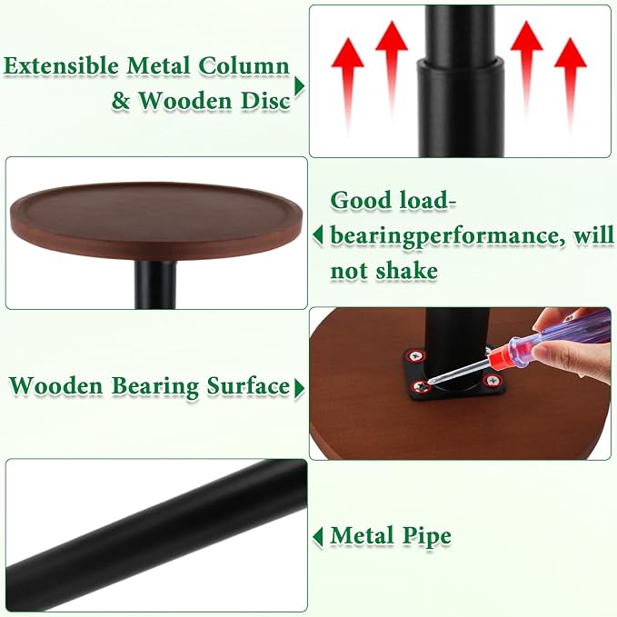 LUTTY Wooden Adjustable Plant Risers for Inside Pot,7.9-13.8 inches Tall Tapered Plant Riser Fill Bottom of Tall Flower Pots and Large Plants Containers, Rise Filler Riser of Flower Pots